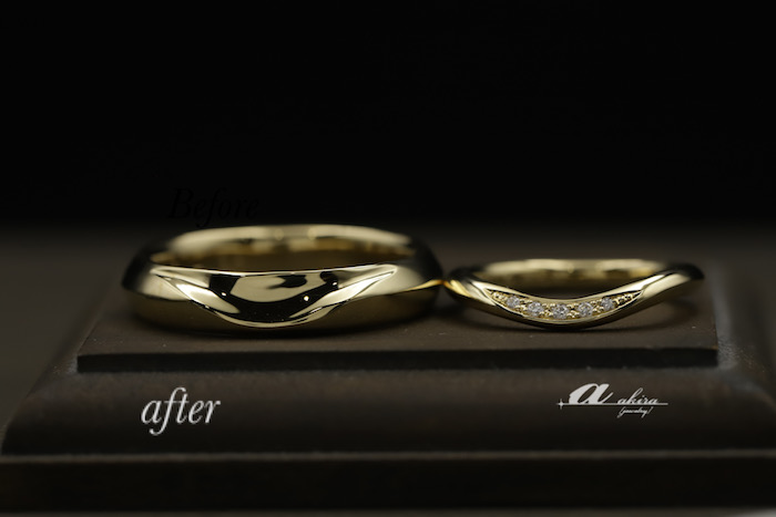 純金の印台リングを結婚指輪にリフォーム致しました