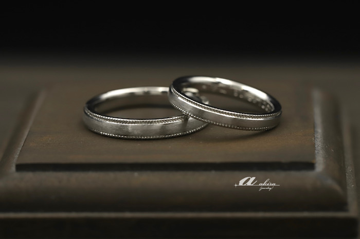 婚約指輪、結婚指輪をセットでミル打ちでオーダーメイド
