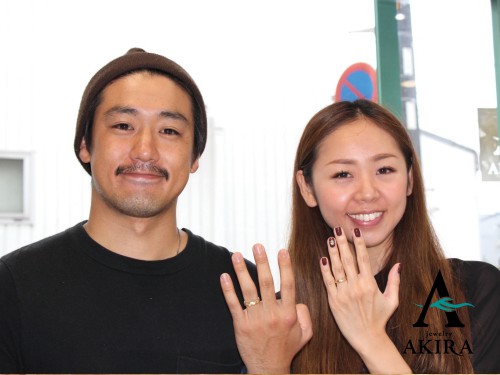 婚約指輪のオーダーを頂いたお客様、今回は結婚指輪の御納品です