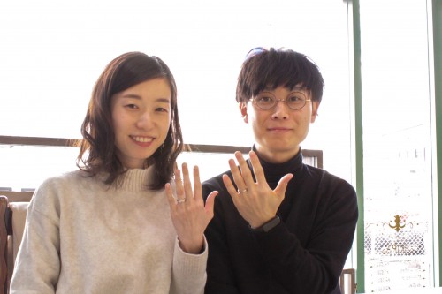 結婚指輪ご注文のお客様写真のご紹介です