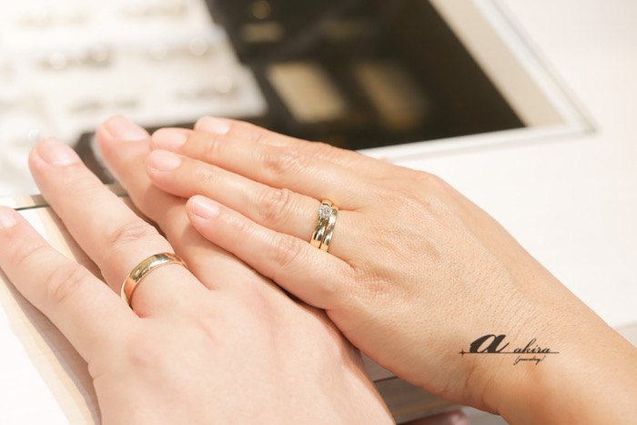 結婚指輪、ダイヤモンドリングオーダーのお客様写真