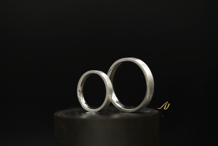 鍛造平打ち結婚指輪のご注文、若葉区からのご来店