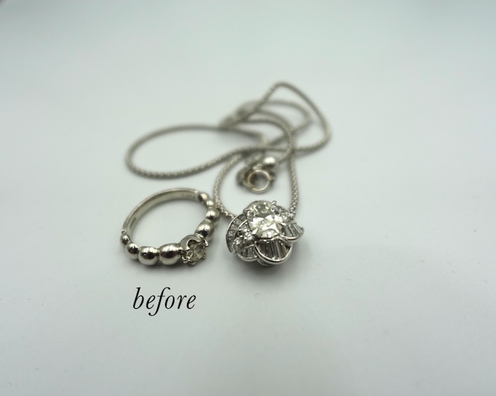 使わなくなったジュエリーを、毎日楽しめる指輪とペンダントへリメイク|美浜区のお客様