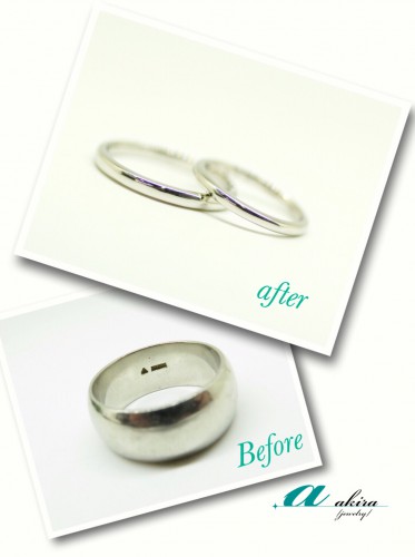 結婚指輪のご注文はお父様の形見の指輪でお作りしました
