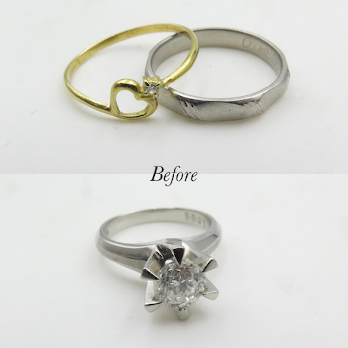 結婚指輪と婚約指輪のリフォームを致しました