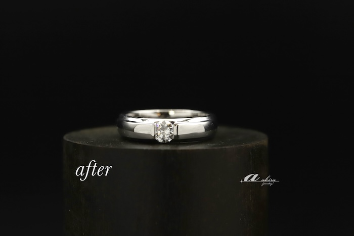 形見の婚約指輪を太目のダイヤモンド指輪にリメイク