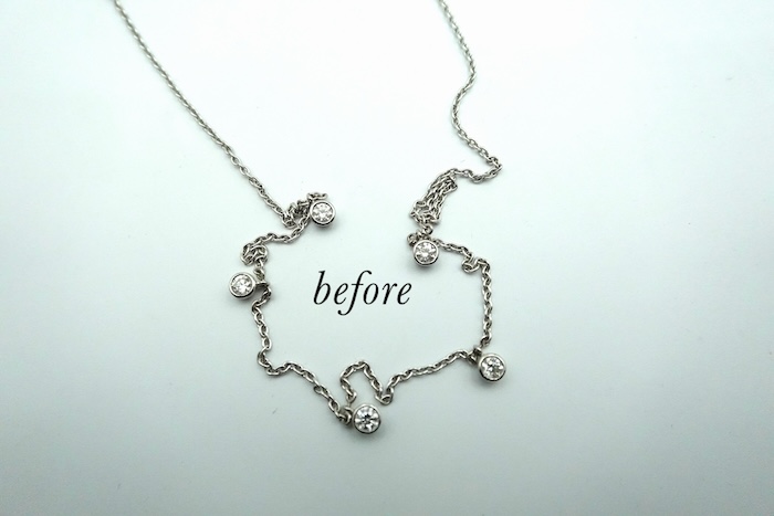 ステーションネックレスをバーネックレスへリフォーム