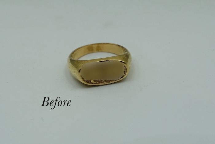 譲り受けた印台リングを、結婚30周年の記念リングに