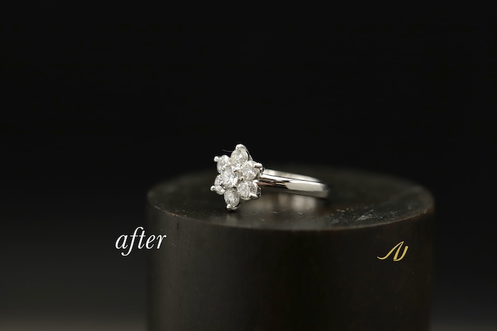 メレダイヤモンド1カラットのリフォーム事例|譲り受けたジュエリーを取り巻きリングに