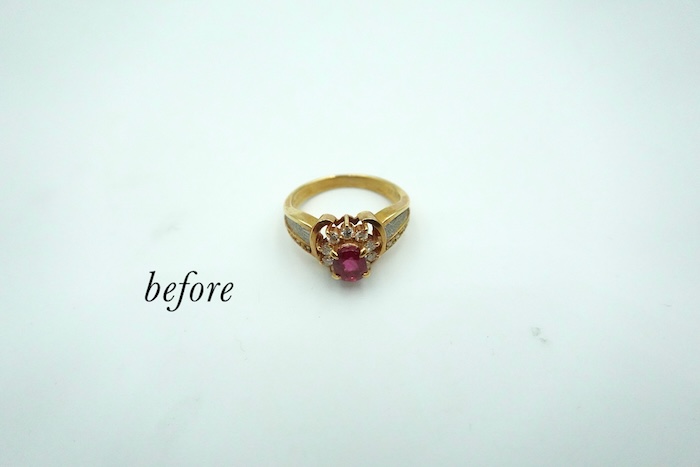 使わなくなったK18ルビーリングをペンダントへジュエリーリフォーム