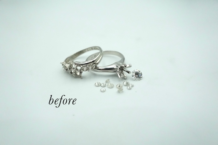 娘さんの結婚式に。ダイヤモンドを活かした指輪のリフォーム|千葉 akira jewelry