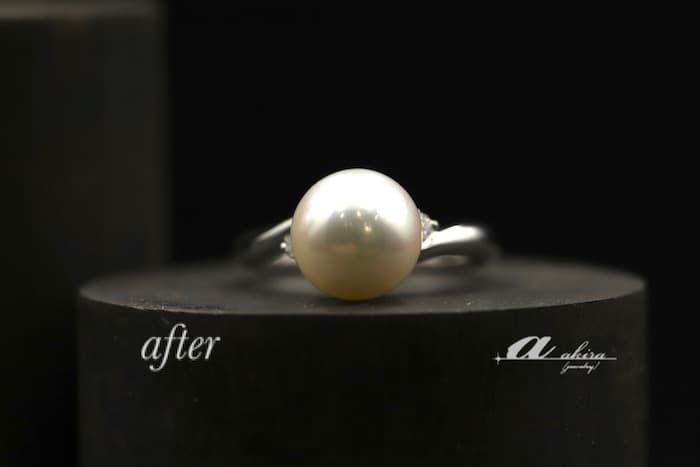 八千代市からご来店のお客様、真珠の指輪をリフォーム致しました