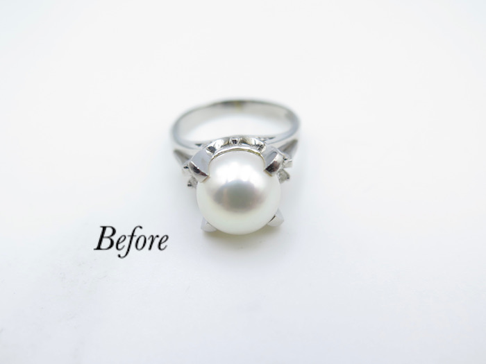 八千代市からご来店のお客様、真珠の指輪をリフォーム致しました